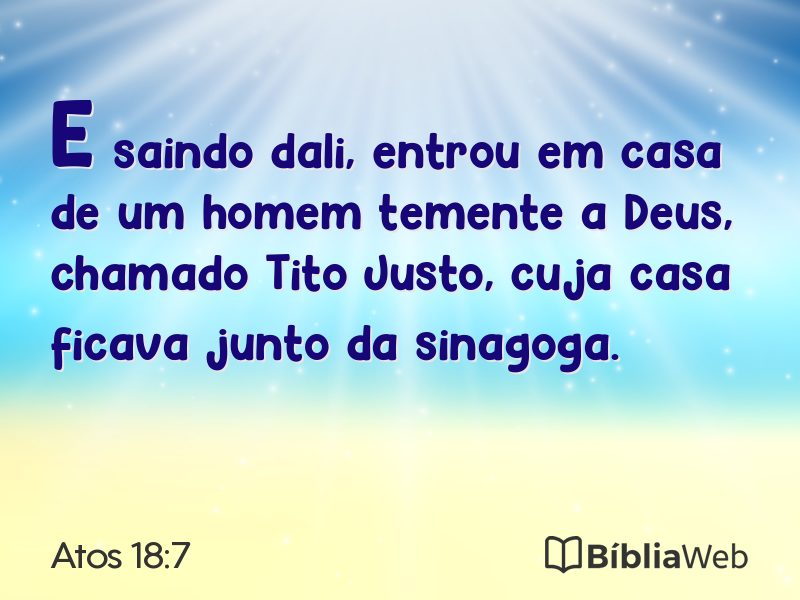 Atos 18:7 em imagem para compartilhar