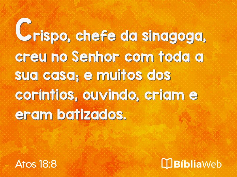 Atos 18:8 em imagem para compartilhar