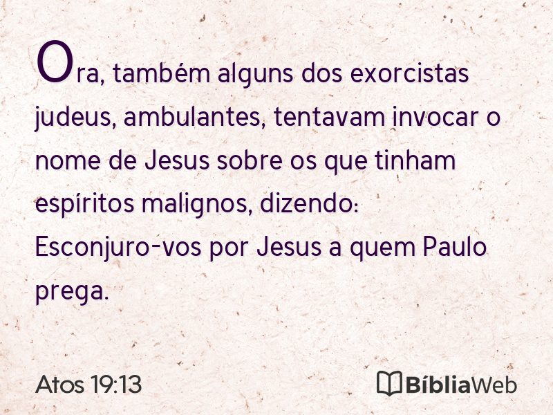 Atos 19:13 em imagem para compartilhar
