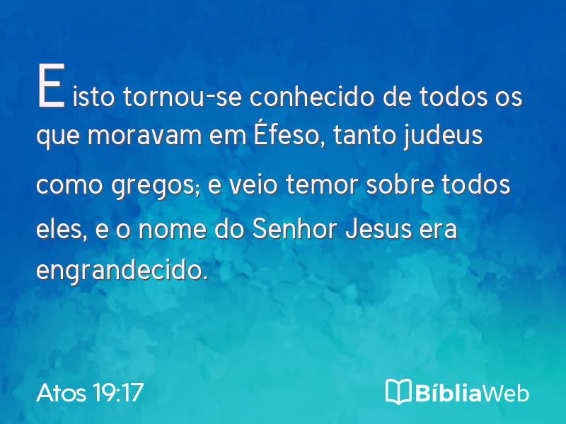 Atos 19:17 em imagem para compartilhar