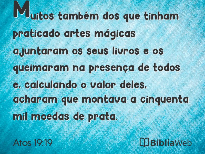Atos 19:19 em imagem para compartilhar