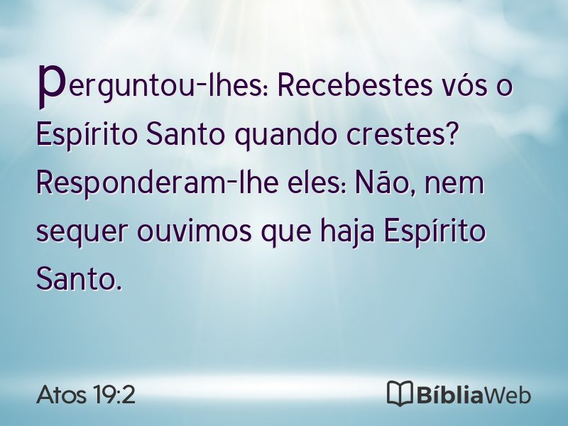 Atos 19:2 em imagem para compartilhar