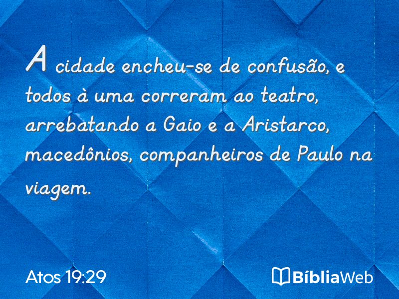 Atos 19:29 em imagem para compartilhar