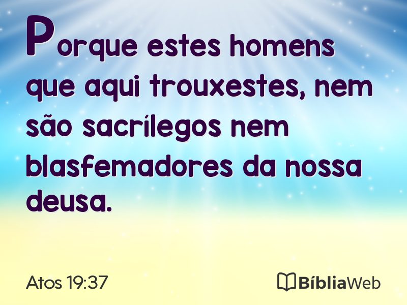 Atos 19:37 em imagem para compartilhar