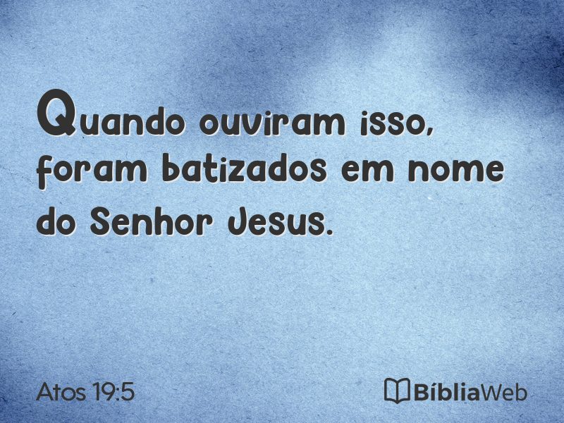 Atos 19:5 em imagem para compartilhar