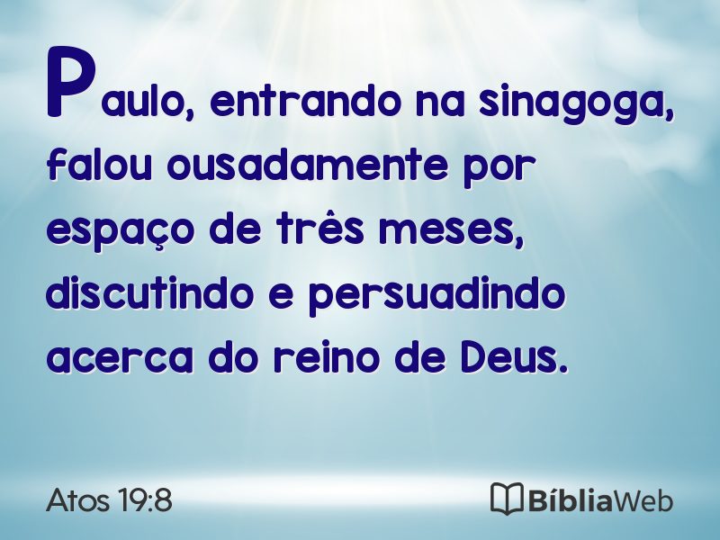 Atos 19:8 em imagem para compartilhar
