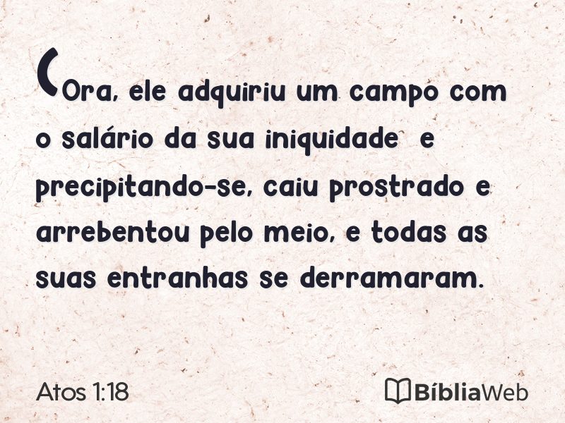 Atos 1:18 em imagem para compartilhar