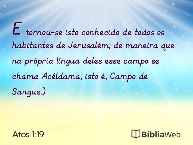 Atos 1:19 em imagem para compartilhar