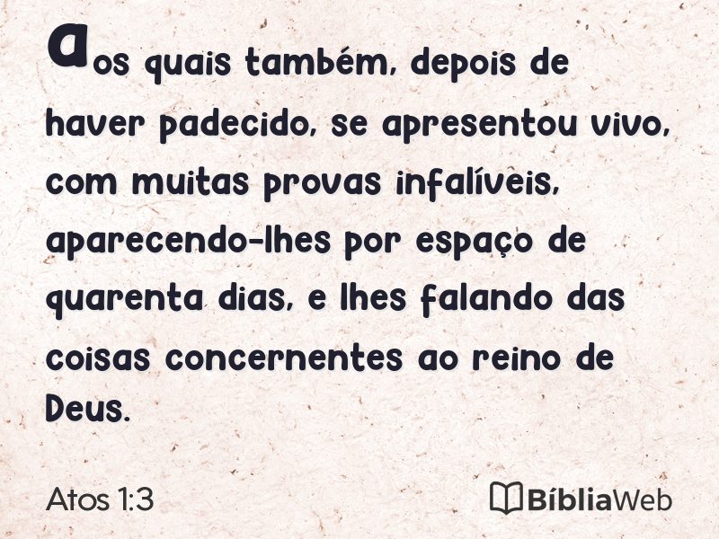 Atos 1:3 em imagem para compartilhar