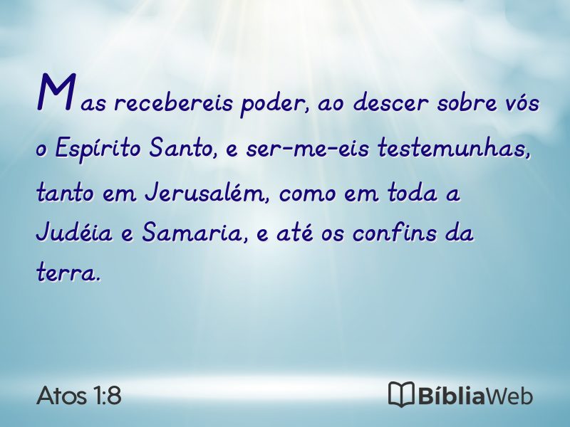 Atos 1:8 em imagem para compartilhar