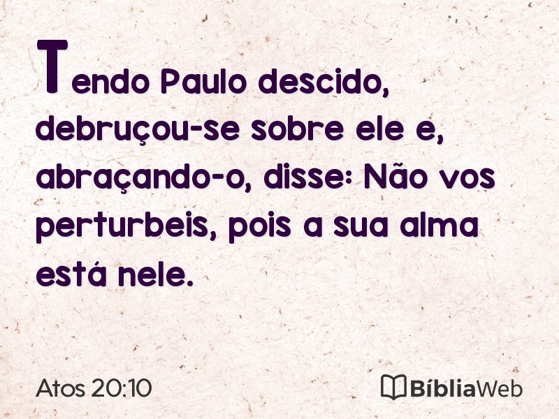 Atos 20:10 em imagem para compartilhar