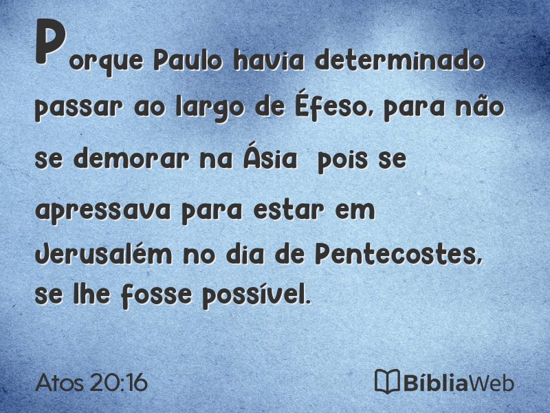 Atos 20:16 em imagem para compartilhar