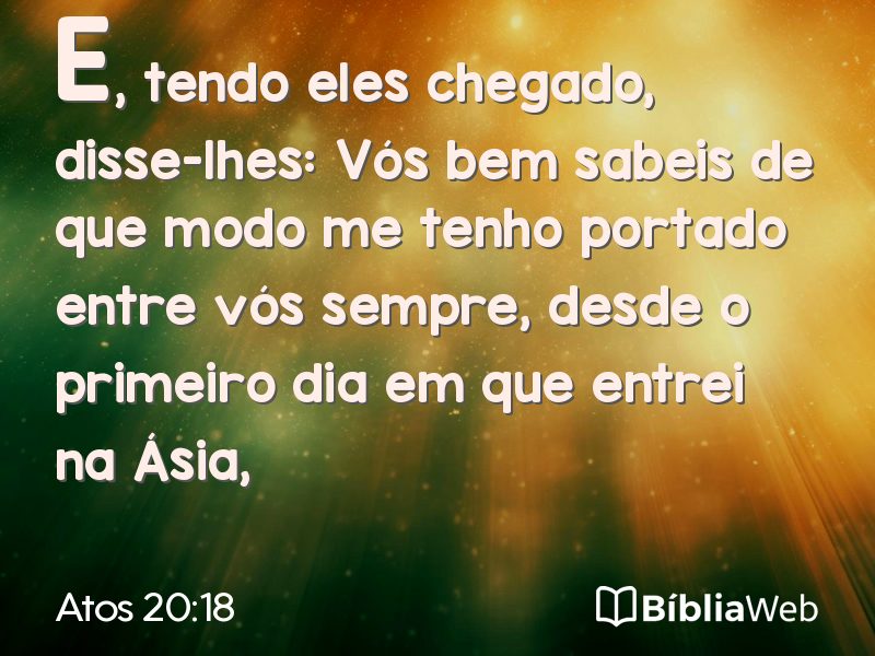 Atos 20:18 em imagem para compartilhar
