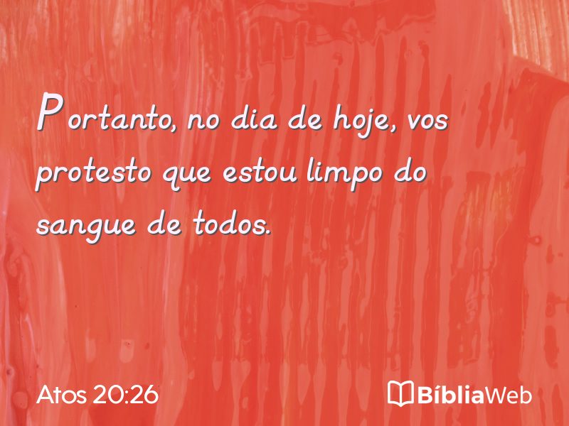 Atos 20:26 em imagem para compartilhar