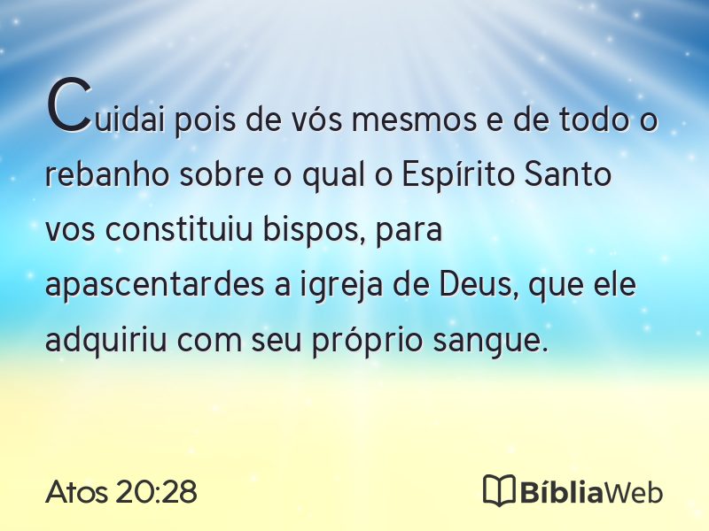 Atos 20:28 em imagem para compartilhar