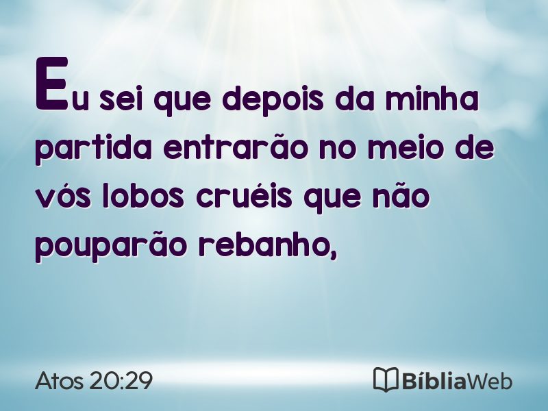 Atos 20:29 em imagem para compartilhar