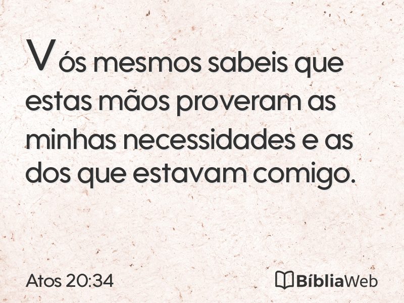 Atos 20:34 em imagem para compartilhar
