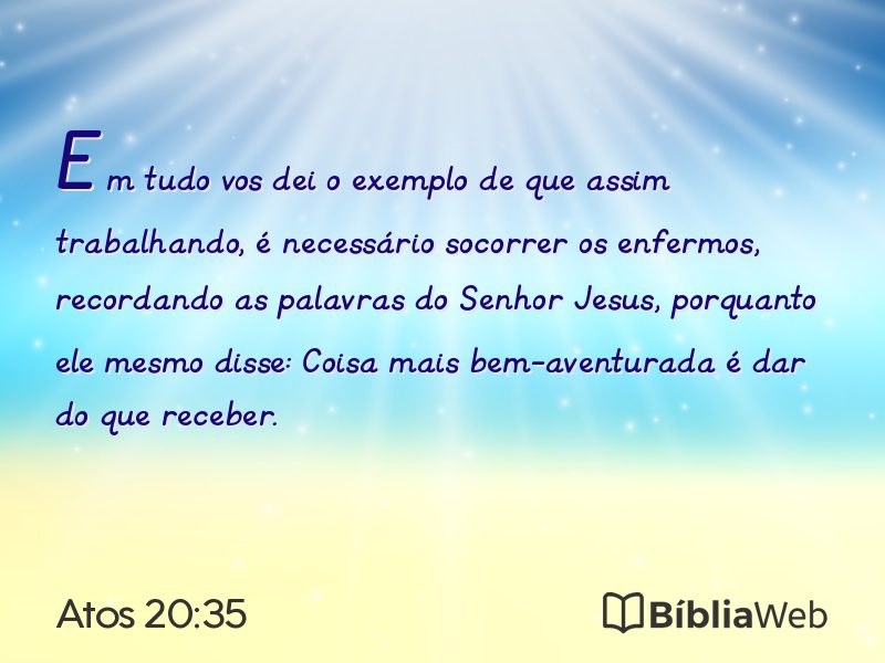 Atos 20:35 em imagem para compartilhar