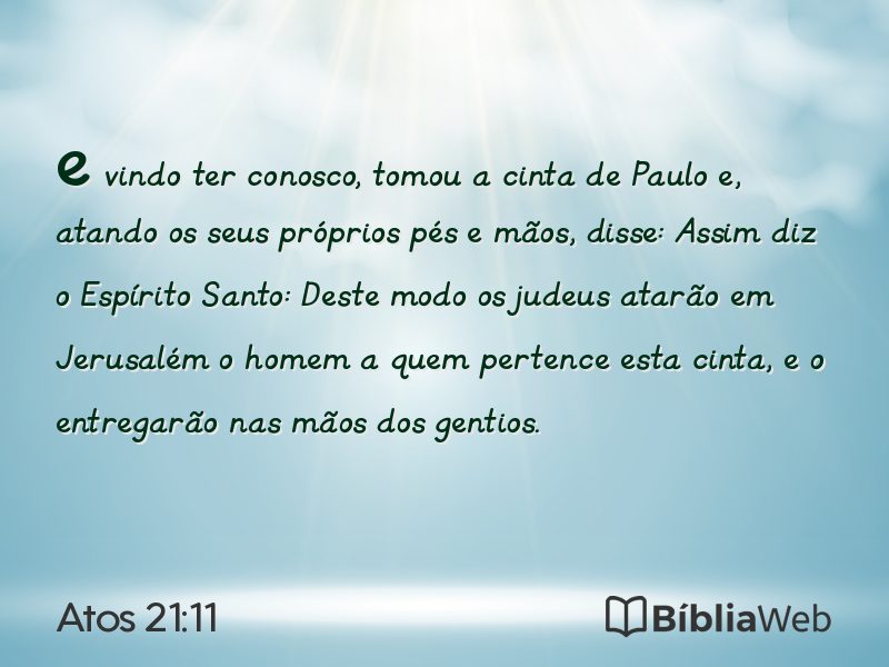 Atos 21:11 em imagem para compartilhar