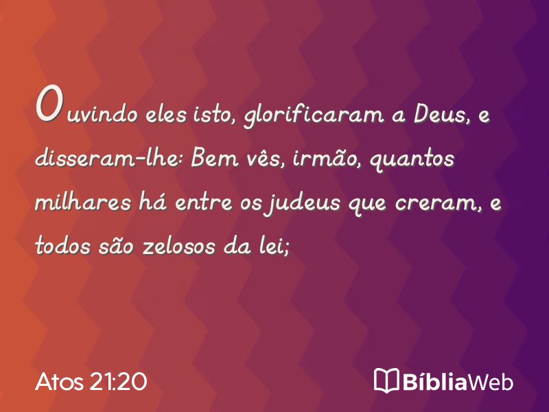 Atos 21:20 em imagem para compartilhar
