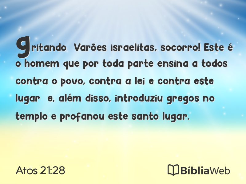 Atos 21:28 em imagem para compartilhar