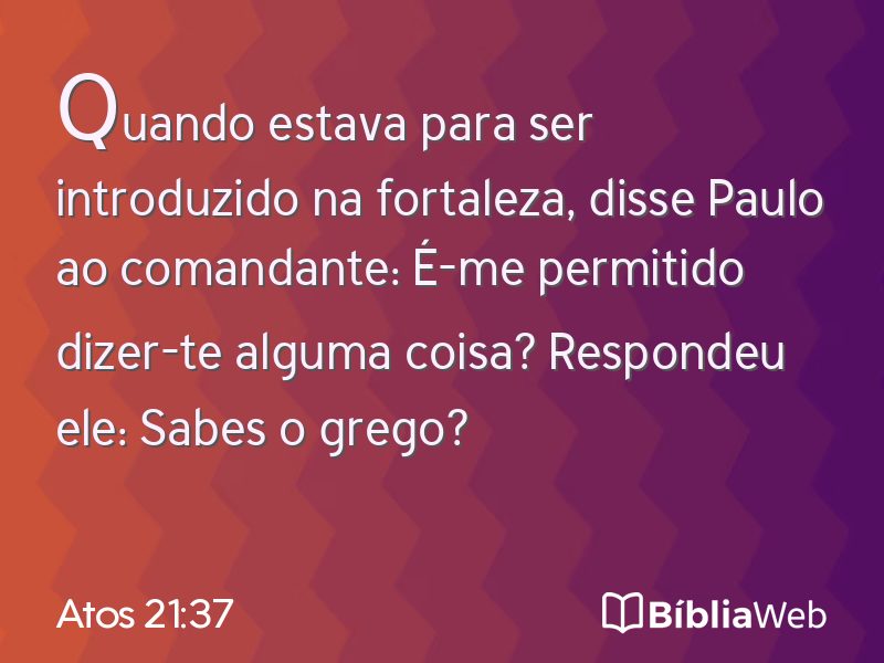 Atos 21:37 em imagem para compartilhar