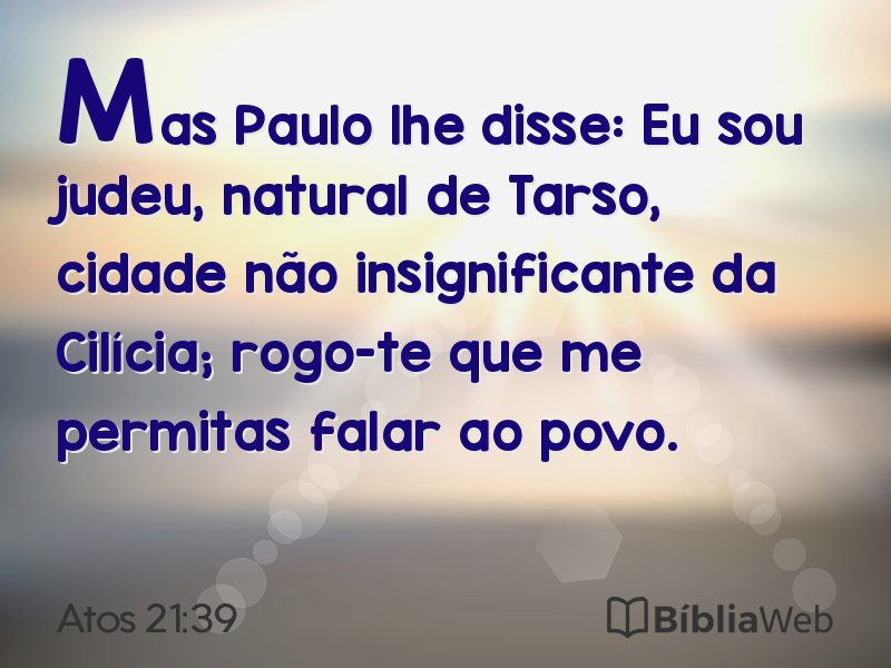 Atos 21:39 em imagem para compartilhar