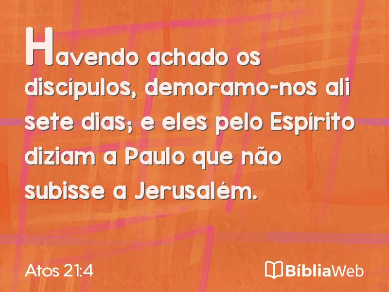 Atos 21:4 em imagem para compartilhar