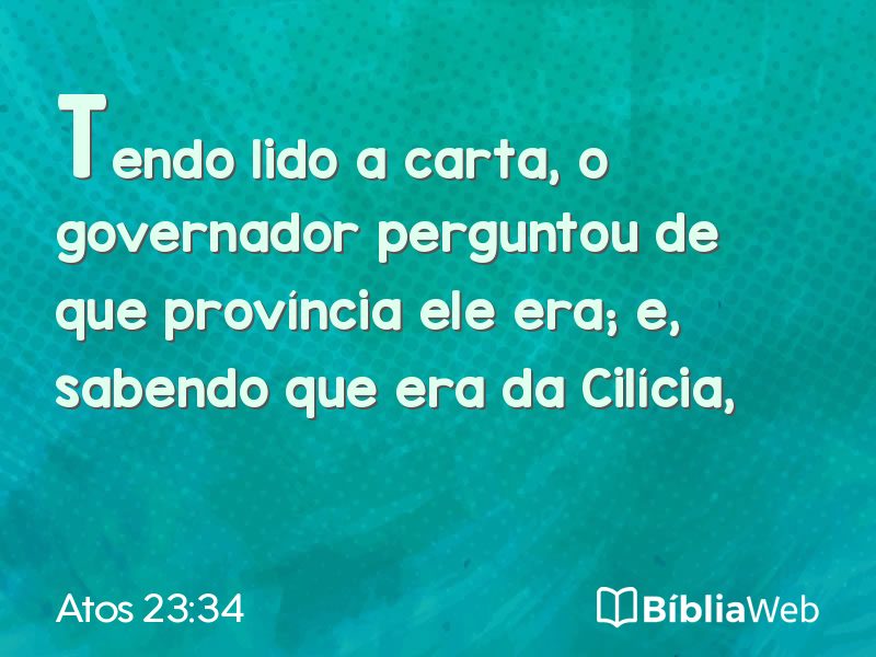 Atos 23:34 em imagem para compartilhar