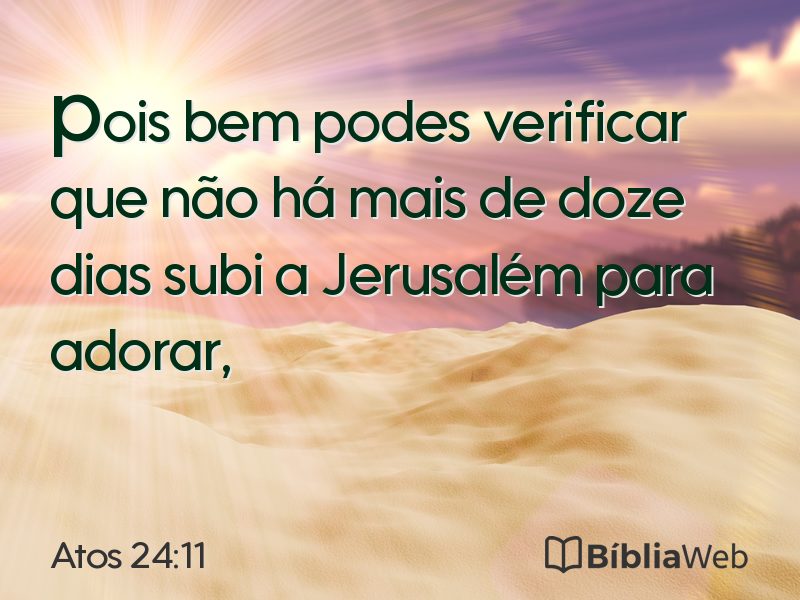 Atos 24:11 em imagem para compartilhar