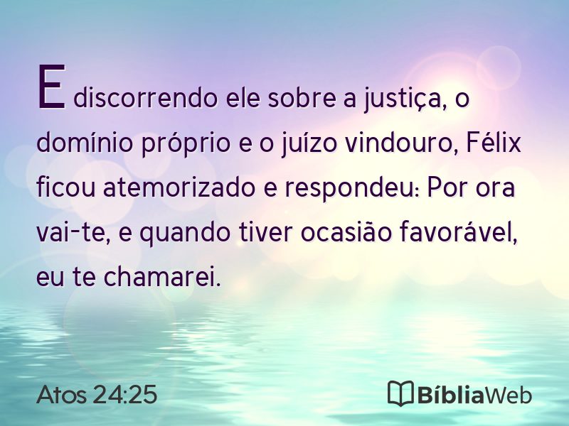 Atos 24:25 em imagem para compartilhar