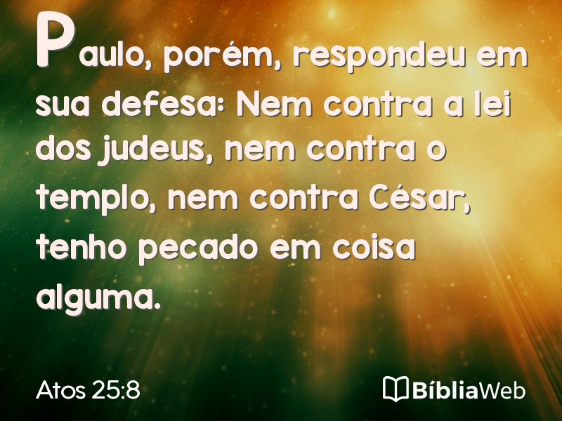 Atos 25:8 em imagem para compartilhar