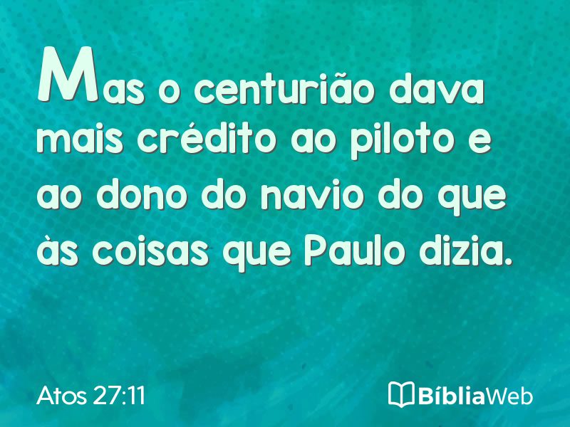 Atos 27:11 em imagem para compartilhar