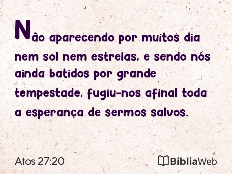 Atos 27:20 em imagem para compartilhar