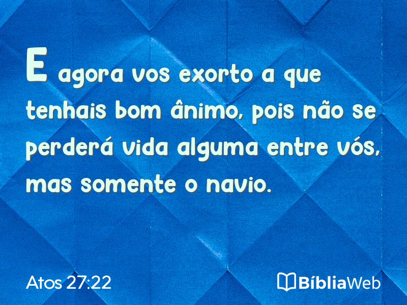 Atos 27:22 em imagem para compartilhar