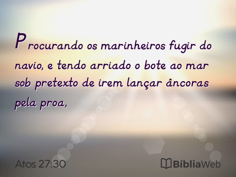 Atos 27:30 em imagem para compartilhar