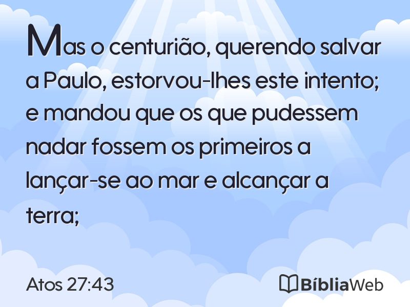 Atos 27:43 em imagem para compartilhar