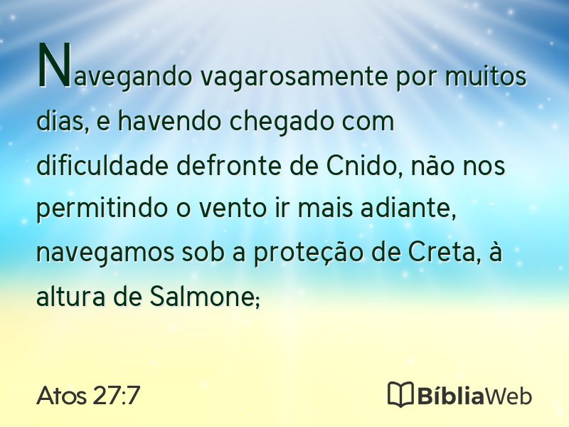 Atos 27:7 em imagem para compartilhar