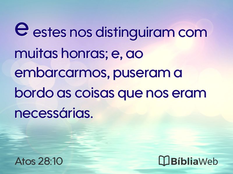 Atos 28:10 em imagem para compartilhar