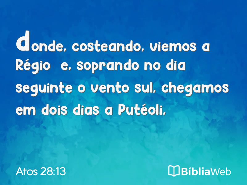 Atos 28:13 em imagem para compartilhar