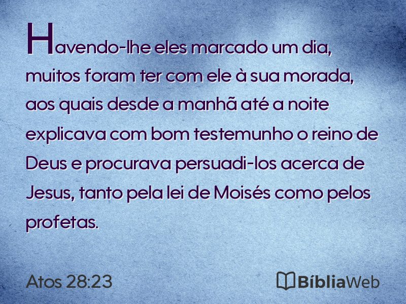 Atos 28:23 em imagem para compartilhar