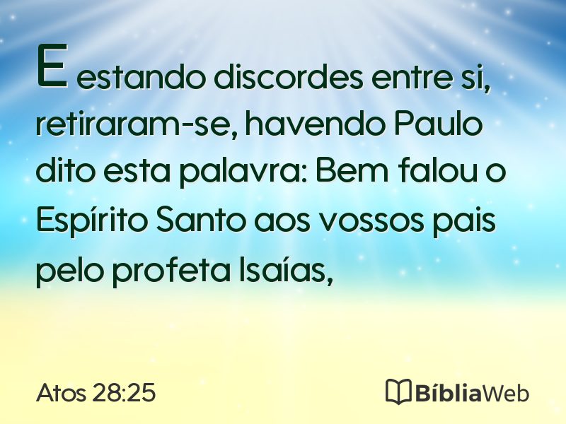 Atos 28:25 em imagem para compartilhar
