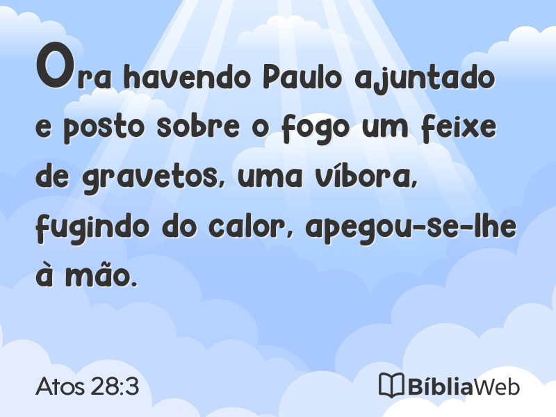 Atos 28:3 em imagem para compartilhar