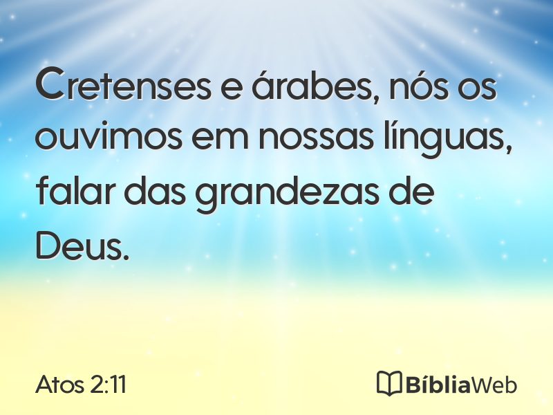 Atos 2:11 em imagem para compartilhar
