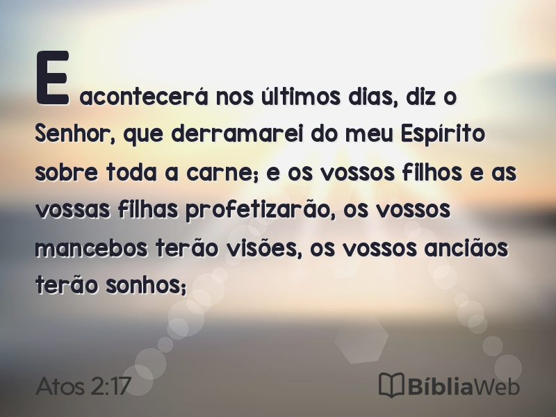 Atos 2:17 em imagem para compartilhar