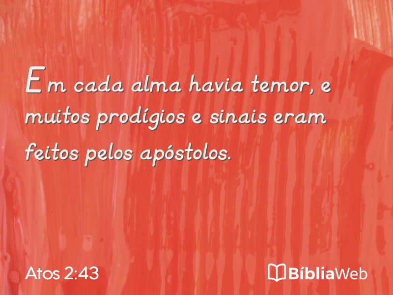 Atos 2:43 em imagem para compartilhar