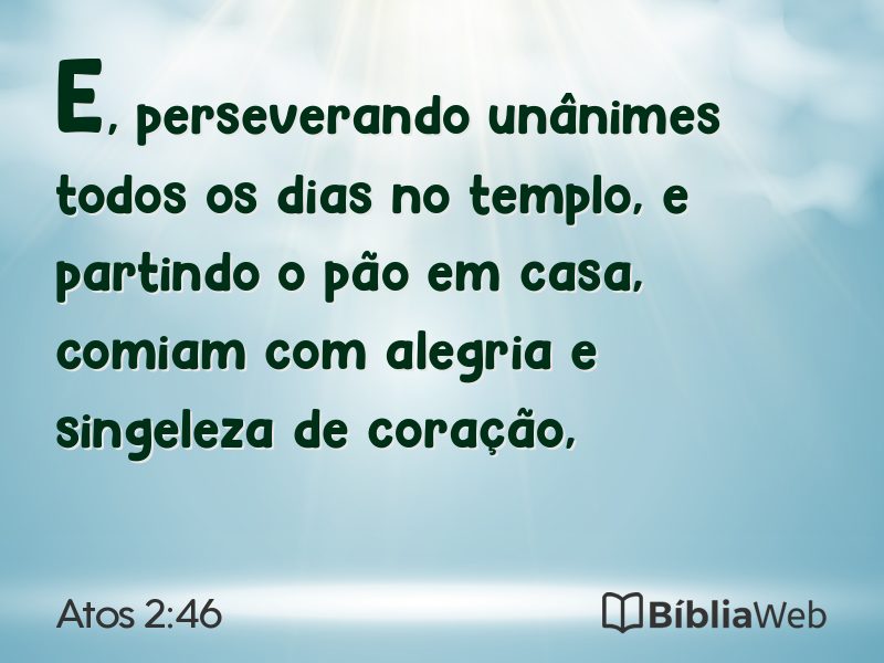 Atos 2:46 em imagem para compartilhar