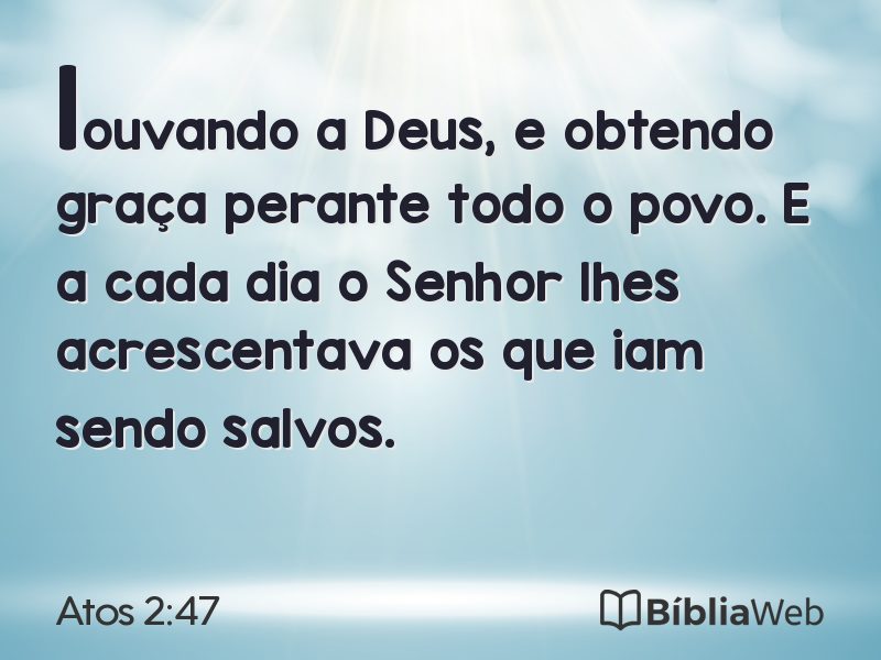 Atos 2:47 em imagem para compartilhar