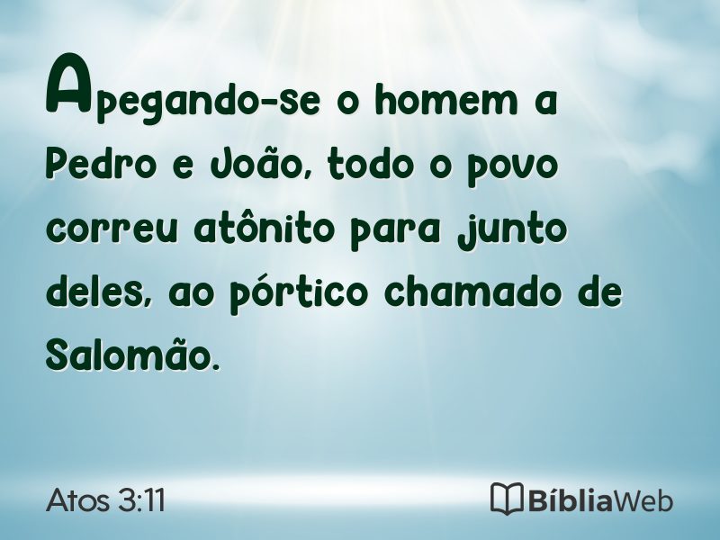 Atos 3:11 em imagem para compartilhar