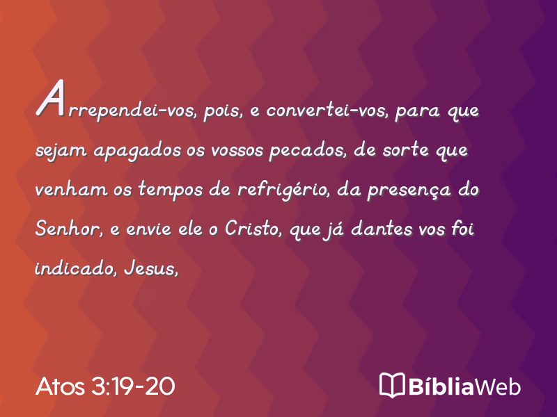 Atos 3:19-20 em imagem para compartilhar